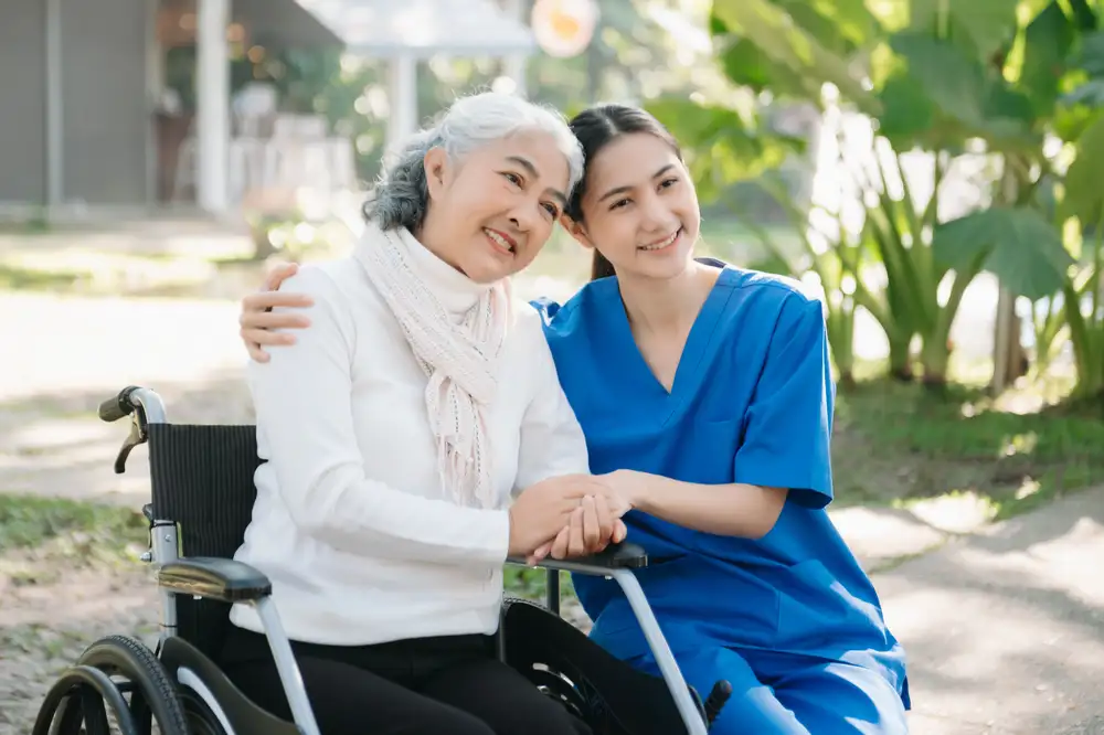 Home health nurse providing compassionate care to patient in Grand Prairie TX