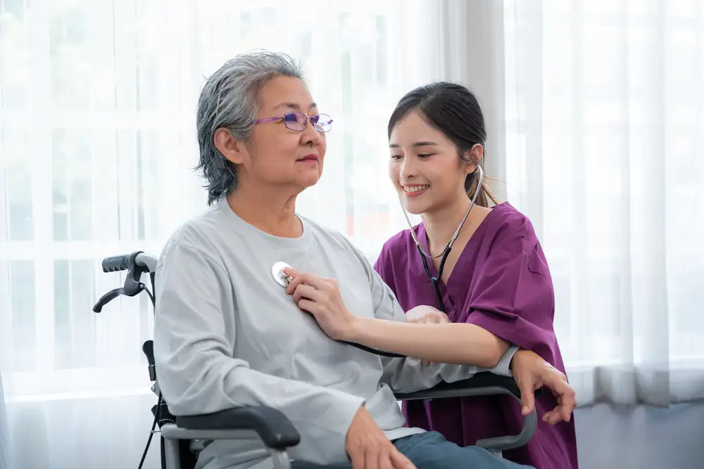 Home health nurse providing care and support to patient in Rockwall TX