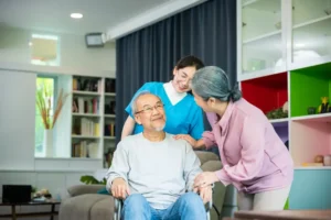 Respite caregiver providing support to elderly patient at home in Rockwall TX